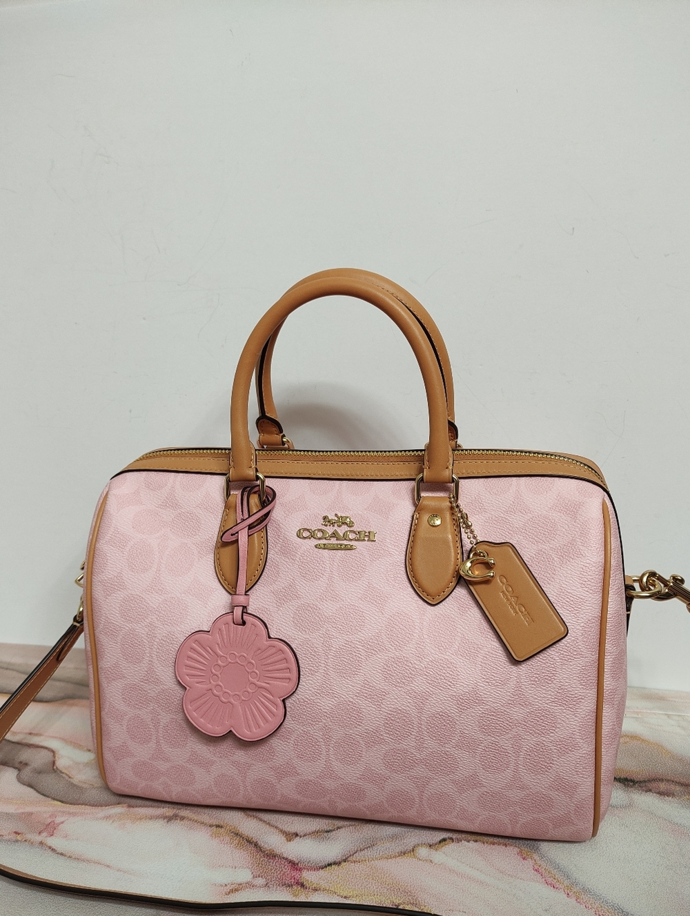 Coach CEA19 Rowan Large Satchel Bag In Signature Canvas With Charms
